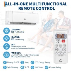 12000BTU Mini Split Central Air Conditioner & Heat Pump SEER2 18.5 220V Inverter