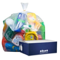 Plasticplace 7-10 Gallon Trash Bags – Clear, Case of 500 Garbage Bags