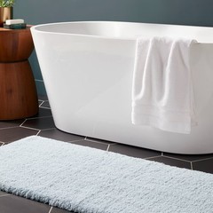 24″x60″ Spa Plush Bath Rug Light Blue – Threshold: Machine Washable, Tufted