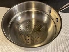 ALL-CLAD 8″ Stainless Steel Double Boiler Steamer Strainer No Lid 3 Quart