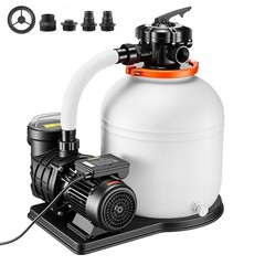 Uimoso 16″ Sand Filter Pump with Timer, 4400 GPH, 0.75HP for Above Ground Pools