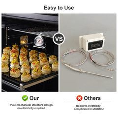 Oven Thermometer Stainless Steel Classic Stand Up Food Meat Temperature Gauge5-1