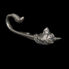 Nickel Silver Corgi Wall Hook | Handmade Dog Leash & Key Holder