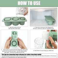 Ice Cube Tray Mold for Tumbler Cup Stanley 20-40oz 3 Pcs Silicone Cylinder Ice