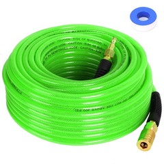 Air Compressor Hose 1/4 Inch x 100 Feet Reinforced Polyurethane PU Air Hose w