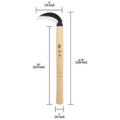Zenport K210 Japanese-style Weeding Sickle, 3 Inch Carbon Steel Blade