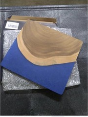 BIEROFARO Reversible Wooden Cutting Board Ocean Theme 11.5×10.3in Brown Blue