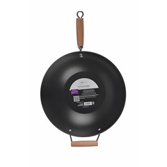 Non-Stick Carbon Steel Wok Kitchen Stir-Fry Cookware Easy Clean Cooking Tool New