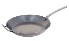 De Buyer 12.5″ PRO Carbon Steel Pan Stainless Handle, SEASONING SERVICE AVAIL