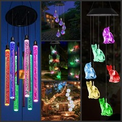 Solar LED Wind Chimes Colour Changing Lights Hanging Light Garden Outdoor Decor
