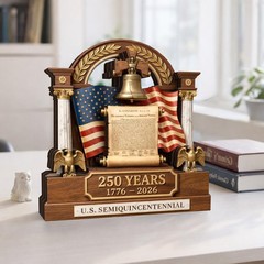 America 250th Anniversary Wooden Block Decoration, 1776-2026 Patriotic