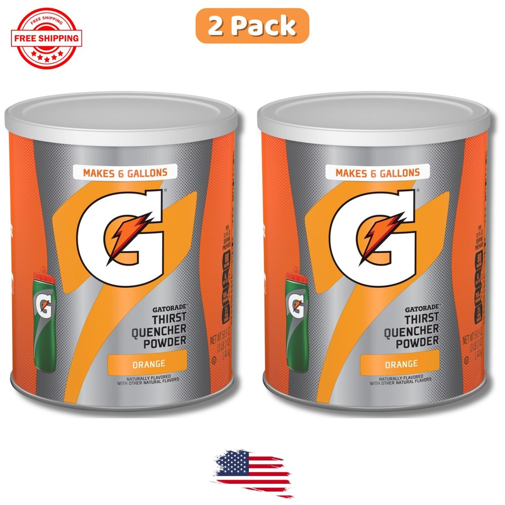 Gatorade Thirst Quencher Powder, Orange Flavor, 50.9 Ounce, Pack of 2