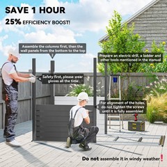 4.6′ x 9′ Metal Outdoor Storage Shed with Lockable Doors, Dark Gray