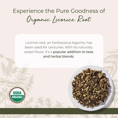 Organic Dried Licorice Root 1 Pound (Pack of 1), No Color