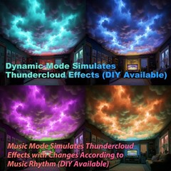USB 3D Cotton Thundercloud LED Light 17ft, Multicolor – APP & Remote Control