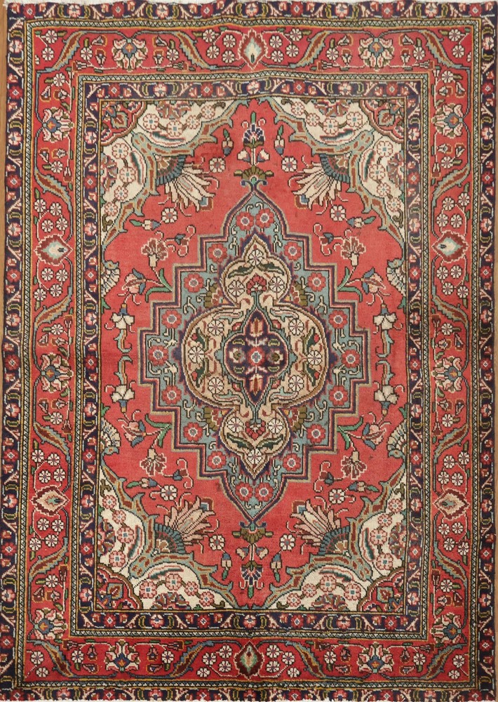 Exquisite Traditional Floral Area Rug 5×6 Hand-knotted Wool Carpet for Any Room
