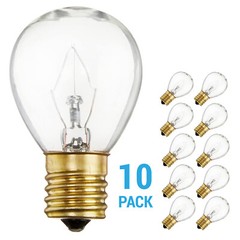 10 Pack 25S11/N Clear Hi-Intensity Indicator Sign S11 25W 120V Intermediate E17