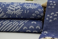 Blue Turkish Towel Organic Cotton Beach Towel Handwoven Peshtemal Throw Blanket