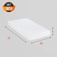 | 8 Inch Twin Mattress | Medium Firm | Gel Memory Foam Mattress | White | Bed in