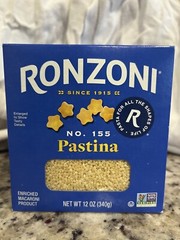 Ronzoni Pastina No.155 Macaroni – 12 oz 4 Packages Expiration Sept 2026!
