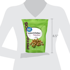 Great Value Roasted & Salted Pistachios, 16 oz Resealable Bag Pack of 2