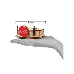 Old World Christmas Ginger Cottages Wooden Tealight Display, Coco-Cola, 4.25in