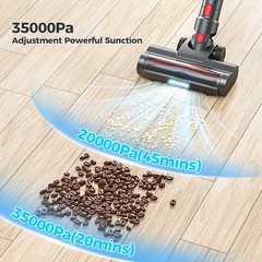 35KPA Cordless Vacuum Cleaner Stick Vacuums Lightweight Anti-tangle Brush Home