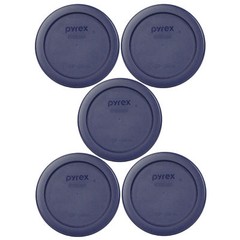 Pyrex 7202-PC 1 Cup Blue Round Plastic Lid Cover 5PK for Glass Bowl New