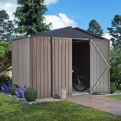 AECOJOY 4’x6’/ 6’x8′ Outdoor Metal Storage Shed for Garden Tools Lockable Door