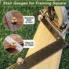4 Pack Stair/Square Gauge Set for Framing Square, Stair Stringer Layout Tool for
