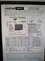 MIFAB MHY-26-8 None Freeze Wall Hydrant 3/4”MPT 8”long W/ Nickel Bronze Box “NEW