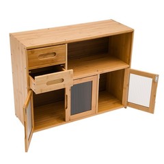 Home Wood Storage Cabinet Kitchen Storage Cabinet Floor Mount Pantry Cabinet