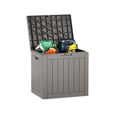 EAST OAK OUTDOOR STORAGE BOX 31 GALLON DECK BOX USE EO-DB22013 – GRAY