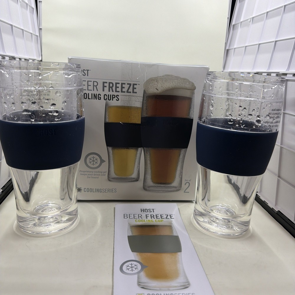 Host Beer Freeze Cooling Cups, 16oz Frozen Mugs, Freezable,Perfect Gift Idea New