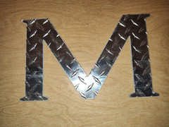 Letter M Aluminum Diamond Plate 13″ x 8″ x 1/8″