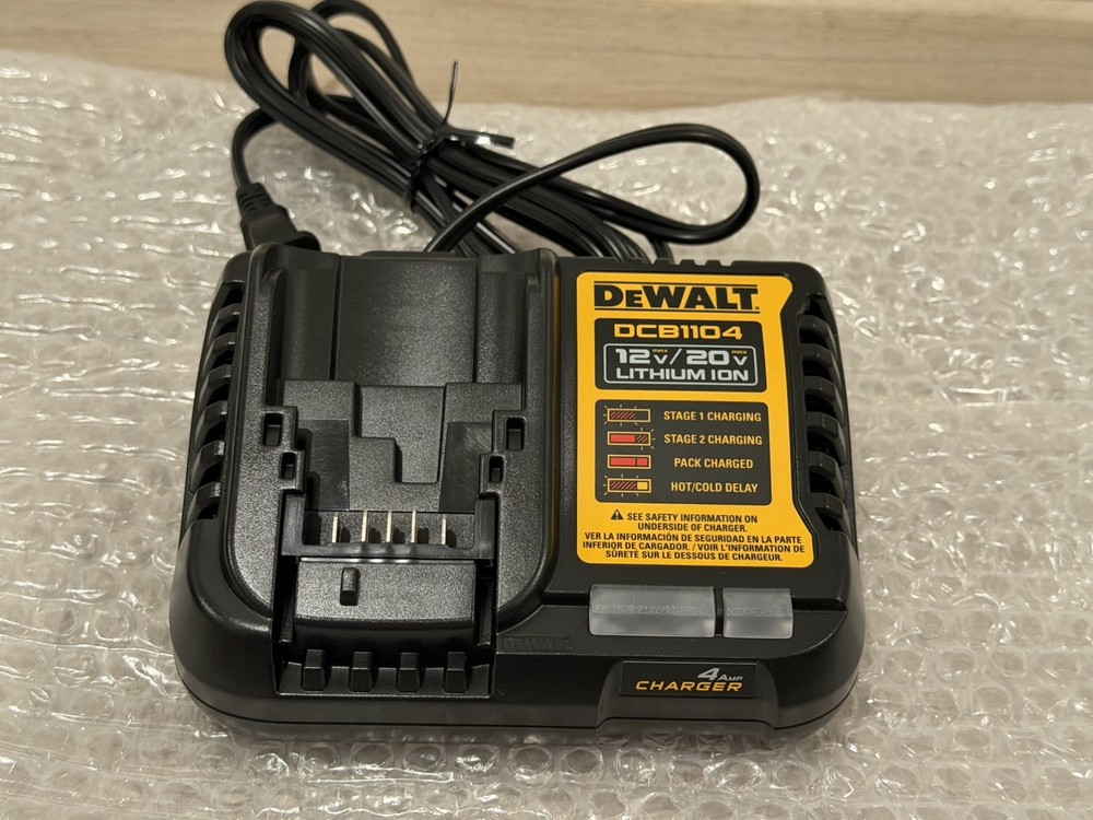 DEWALT DCB1104 12V/20V MAX 4A Li-Ion Fast Battery Charger, Black OEM Bulk