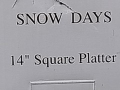 Holiday Platter 14″ Square NIB Block Crystal Snow Days Glass Reverse Handpainted