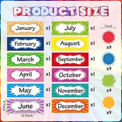 48 Pieces Holiday Monthly Headliners Set 12 Months of The Year