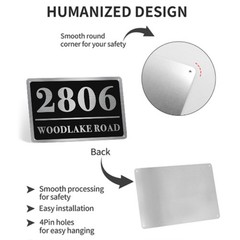 12″ x 8″ Customized Aluminum House Number Plaque Personalized Home Address Sign
