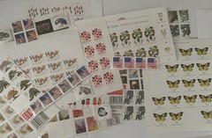 30 Unused US POSTAGE Leftover Forever Stamps Random Picked Design Flag Etc