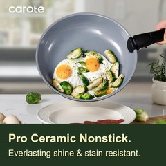 Versatile 19PC Non-Toxic Ceramic Cookware Set with Detachable Handle & Utensils