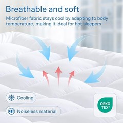 4 Inches Thick Mattress Topper Quilted Cooling Mattress Topper Pad