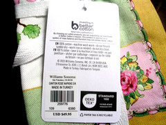 WILLIAMS SONOMA CANTON ROSE NAPKINS SET OF FOUR COTTON TWILL 20″ SQ NEW WITH TAG