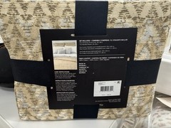 Ralph Lauren Sierra Tan Metallic Taupe Silver F/Queen Duvet Sham Set 3 New~