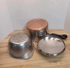 Vintage Revere Ware 1801 3 Qt Saucepan Double Boiler Insert Lid Copper Bottom 79