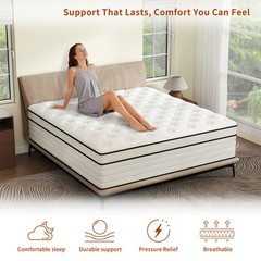 12″ Mattress Full Queen King Size Gel Memory Foam Hybrid Spring Bed in a Box