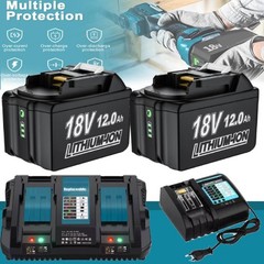 2PACK Battery /Charger For Makita 18Volt 8.0Ah LXT Li-Ion BL1860B BL1830 BL1850