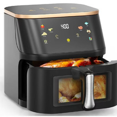 Suodoka Air Fryer 10 Qt Max 450F for Cooking, 6 Presets Fry Touch Panel Easy