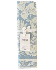 WILLIAMS-SONOMA Vintage Floral LIGHT BLUE Jacquard Table Runner 18.5 x 108″ NWT