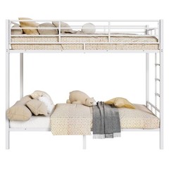 Twin Over Twin Bunk Bed Heavy Duty Metal Bunk Bed Frame for Adults Teens Black